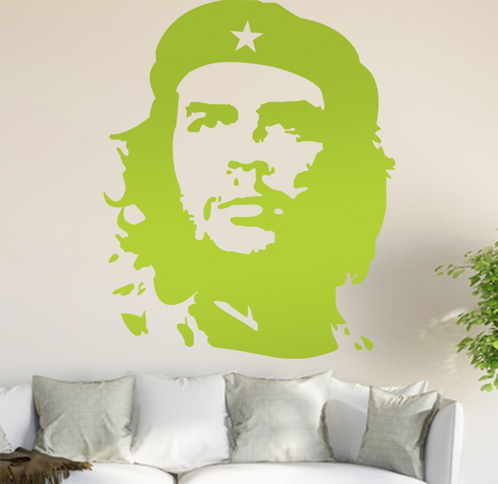 Che Guevara Wandtattoo in 6 Größen - Wandaufkleber Wall Sticker - Dekoration, Küche, Wohnzimmer, Schlafzimmer, Badezimmer