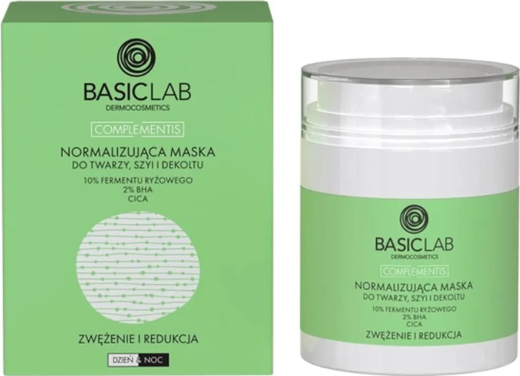 Maschera Viso Normalizzante BasicLab 50ml | Trattamento Pori e Sebo