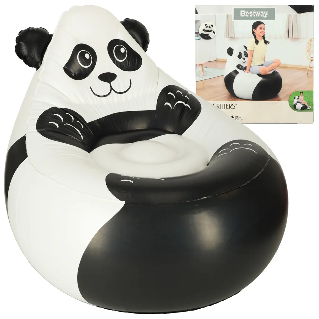Bestway 75116 Sedia Gonfiabile Panda per Bambini | Pouf Morbido KIK