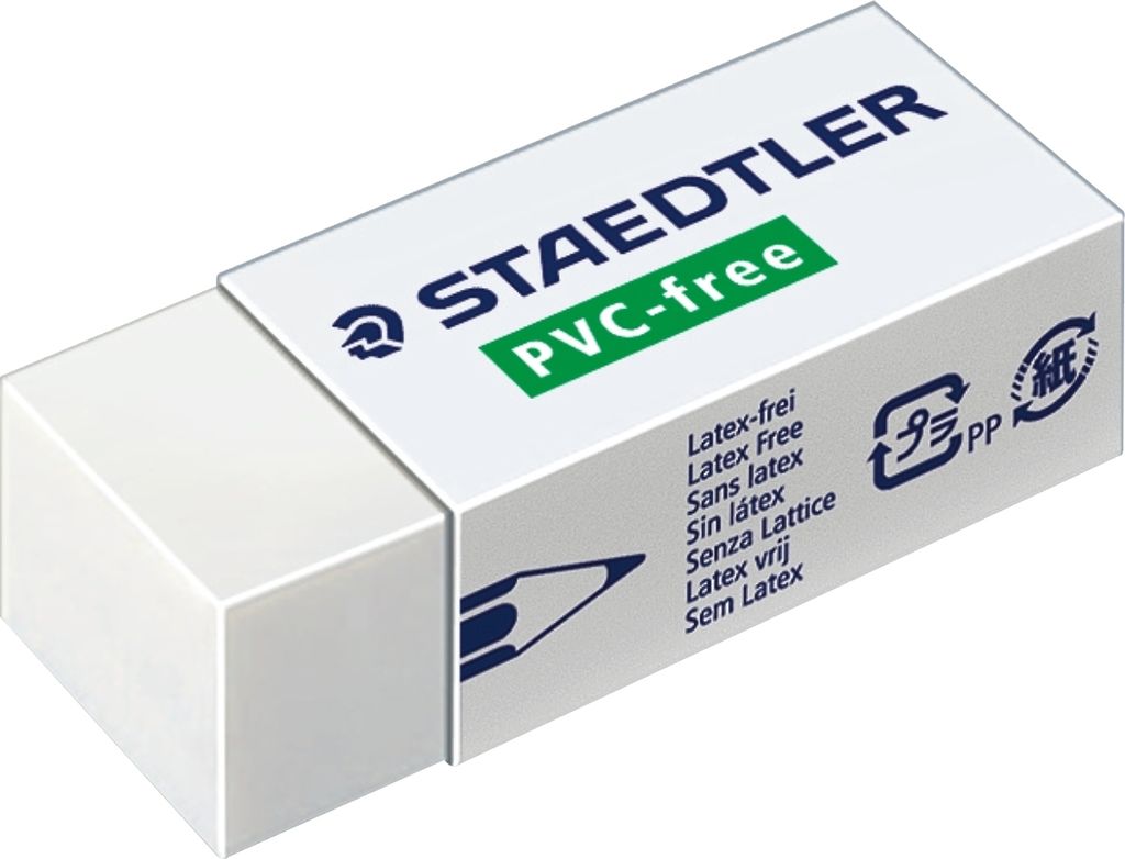 Radierer Kunststoff 19x13x43mm weiß Packung mit 30 Stück