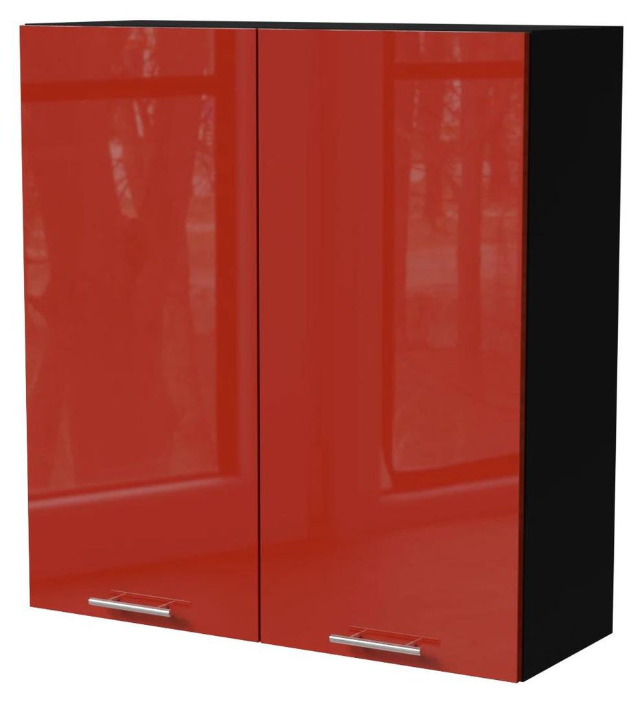 XL Küchenhängeschrank BRERRA 90x96cm 2-türig lackiert Farbe wählbar BR-W4/90 RAL 3002 karminrot Hochglanz schwarz