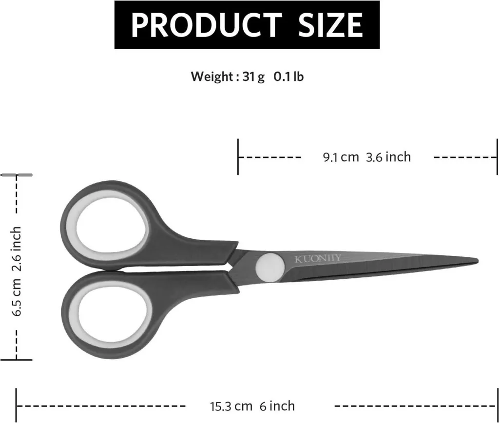 Ciseaux de Découpe Précise 15,3 cm Idéal pour Loisirs Créatifs et École