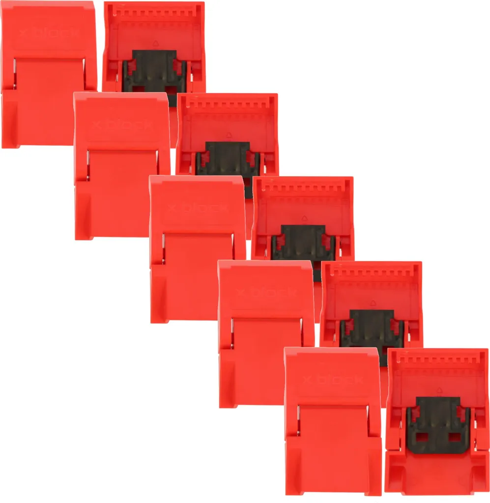 Lot de 10 Boîtes de Rangement X BLOCK avec Fermeture à Serrage Robuste