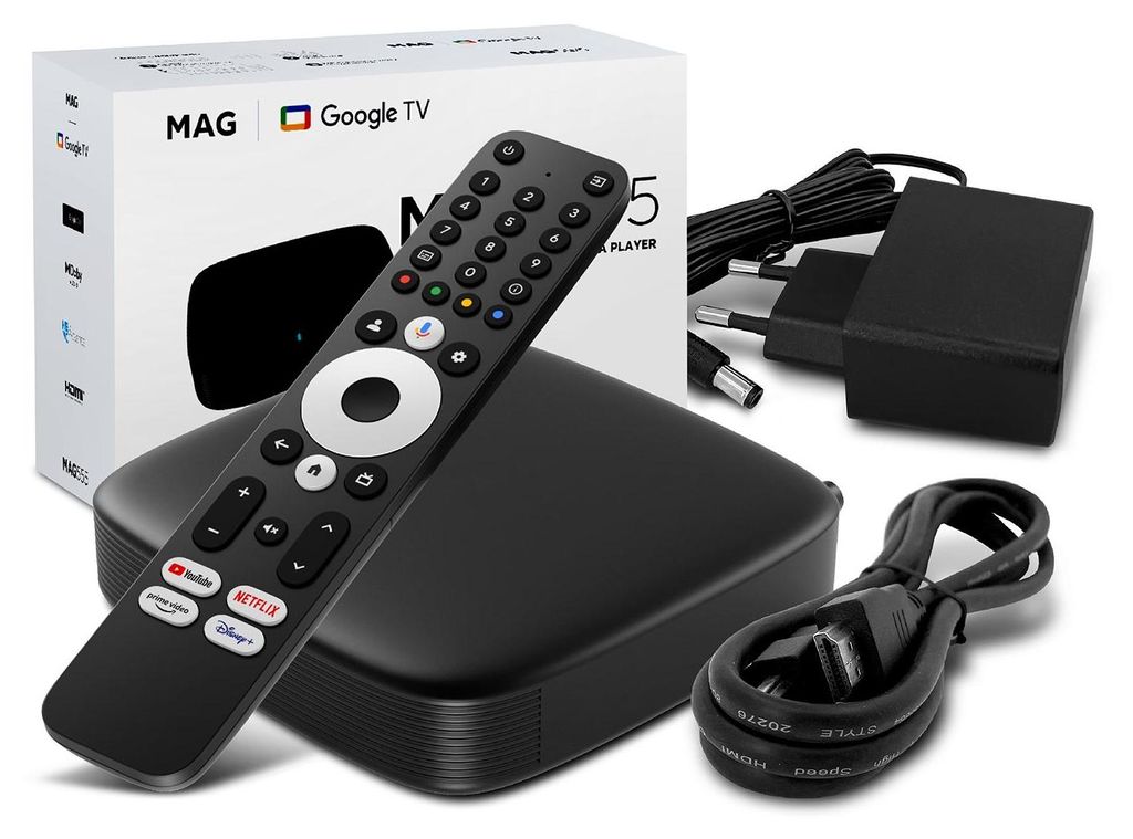 MAG 555 IP TV Set Top Box 2GB RAM Android 4K UHD HEVC H.265 Bluetooth 5.0 WLAN integriert