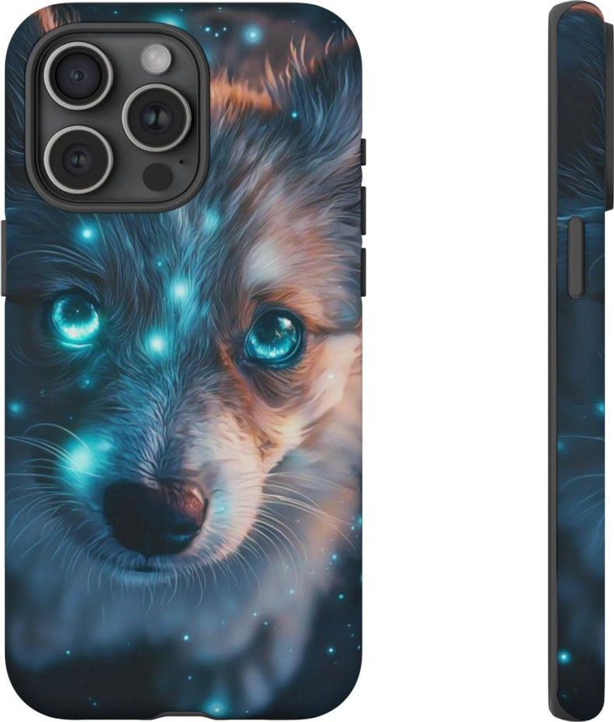 Niedlicher Welpe mit leuchtenden Augen – Handyhülle Kompatibel mit iPhone 15 Pro Max