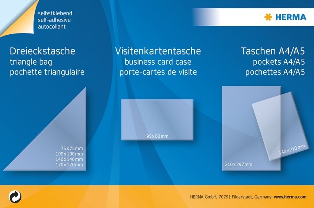 HERMA Selbstklebende Taschen A4 Produktbild 