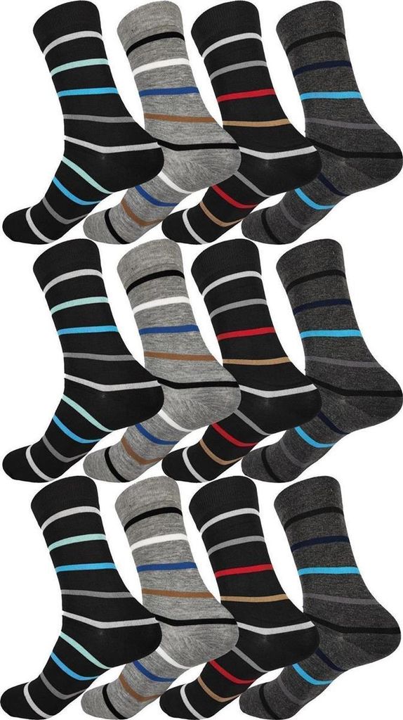 12 Paar Herren Socken Muster klassischer Form Freizeit Anzug Business, 12 Paar, Mix16/39-42