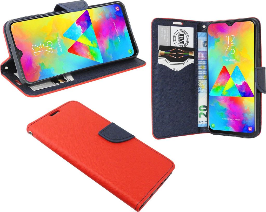 cofi1453 Buch Tasche "Fancy" kompatibel mit SAMSUNG GALAXY M20 (M205FD) Handy Hülle Etui Brieftasche Schutzhülle mit Standfunktion, Kartenfach ...