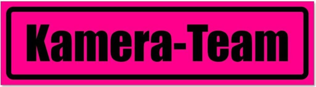Kiwistar - Autoaufkleber - Pink - Schwarz - 45 x 12 cm - Kamera - Team invertiert - Hinweis Aufkleber Sticker für Auto, Kfz, Fahrrad, PKW, LKW