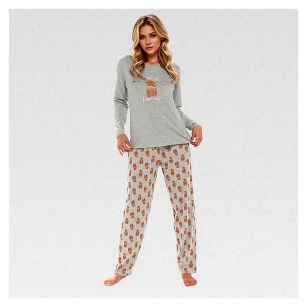 Damen Langschlafanzug aus Baumwolle, langärmlig, bequeme Nachtwäsche, zweiteilig, atmungsaktiv, Loungewear, weicher Hausanzug