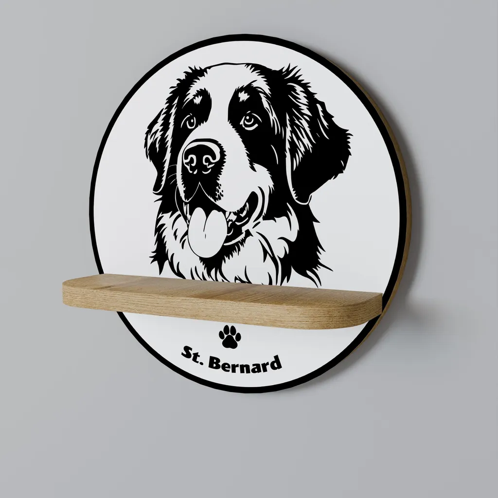 Étagère ronde bois et métal SAINT BERNARD finition artisanale 45cm