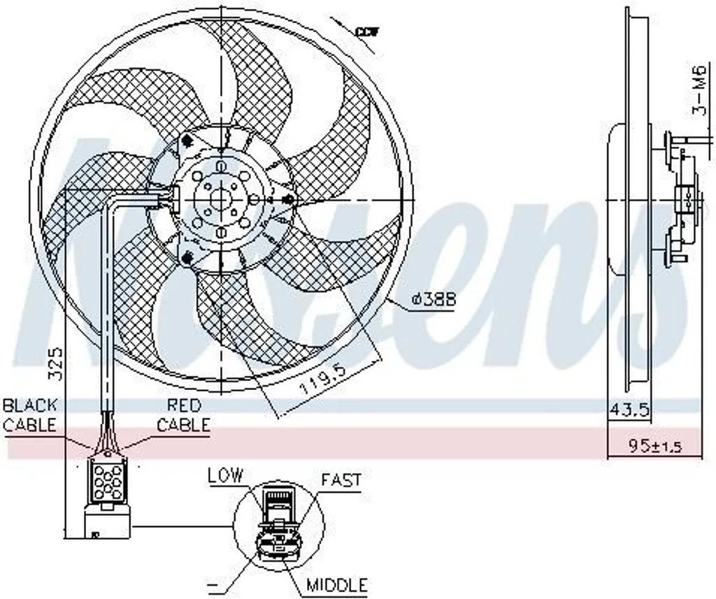 Nissens 850091 Ventilateur de Radiateur Silencieux à Haute Efficacité