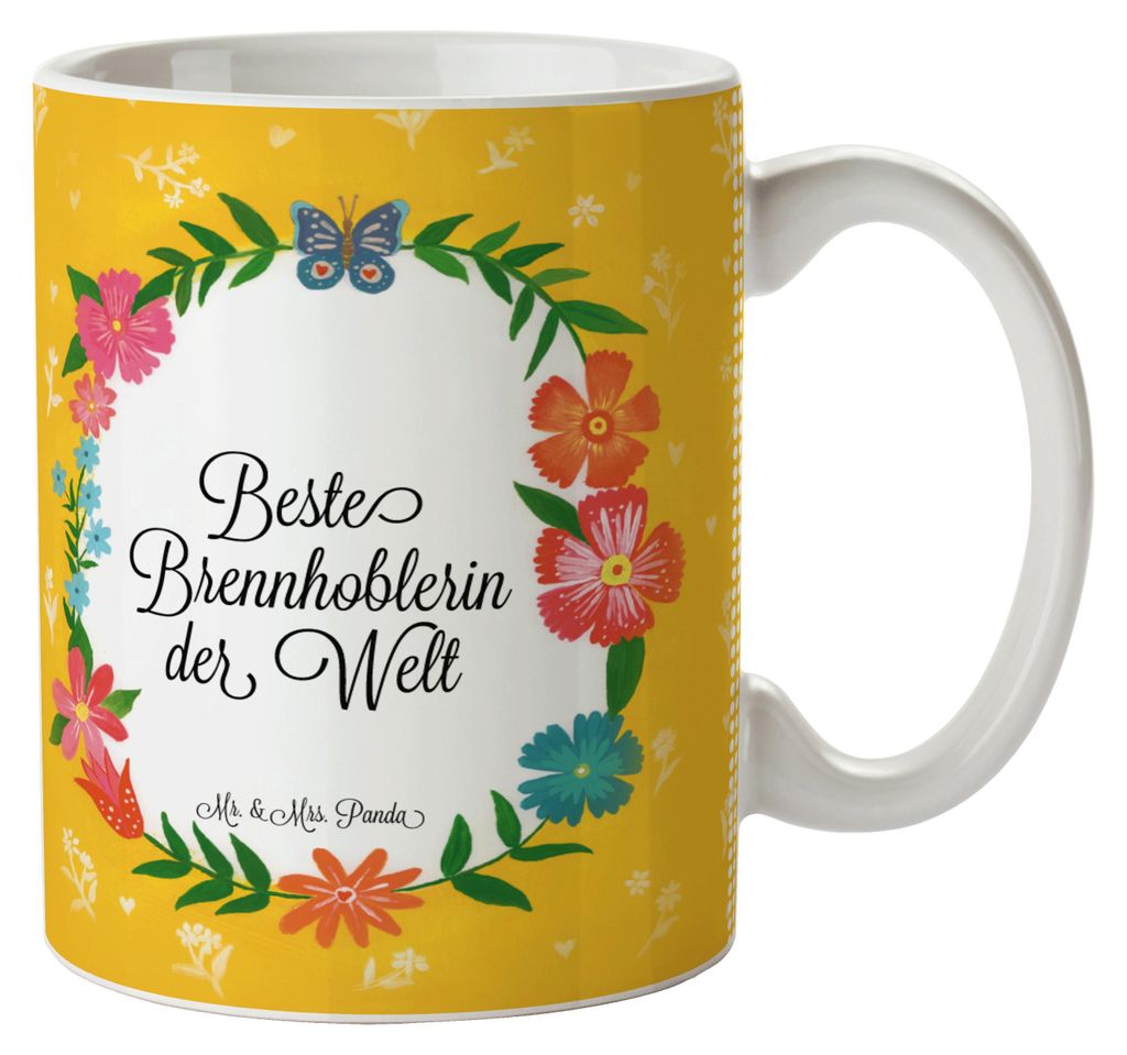 Mr. & Mrs. Panda Kaffeetasse Brennhoblerin - Geschenk, Teetasse, Abschluss, Kaffeebecher, Trinkbecher, Becher, Ausbildung, Tasse, Beruf, Gratulatio...