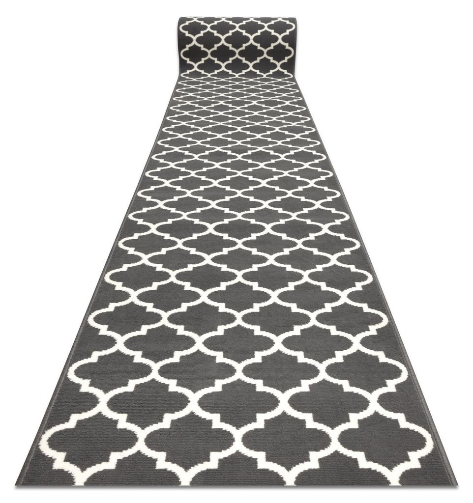 TAPIS DE COULOIR BCF MORAD Trelis Treillis marocain gris / Image du produit 