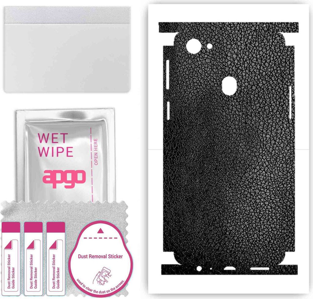 apgo Rückseite + Seiten Schutzfolie, Skin, kompatibel mit Oppo F7, Hinten Displayschutzfolie aus Vinylfolie, kratzfest, einfache Montage - Schwarz...