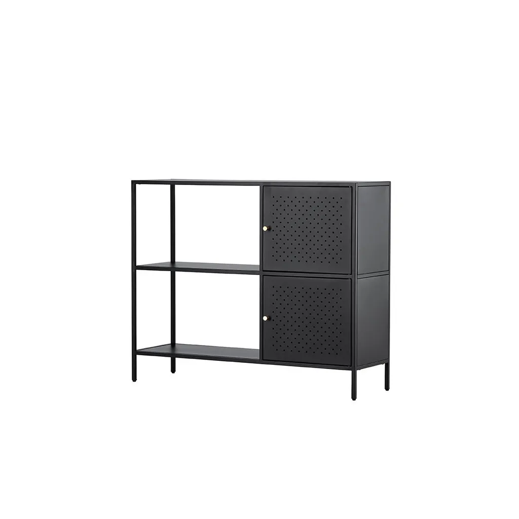 Petit bahut noir Salta 2 portes pour cuisine et salon - Meuble de buffet