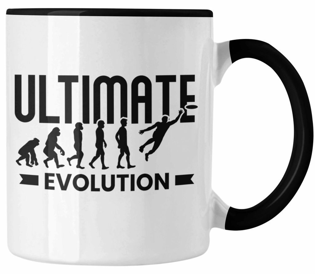 Frisbee Evolution Tasse Geschenk Ultimate Disc Golf Geschenkidee Frisbee-Spieler (Schwarz)