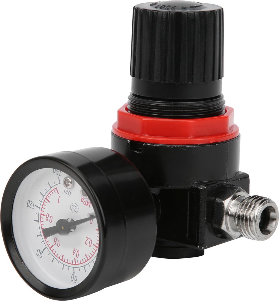 G1/4 150psi Luftdruckregler Manometer Regulierventil Pneumatische Spritzpistole Zubehör
