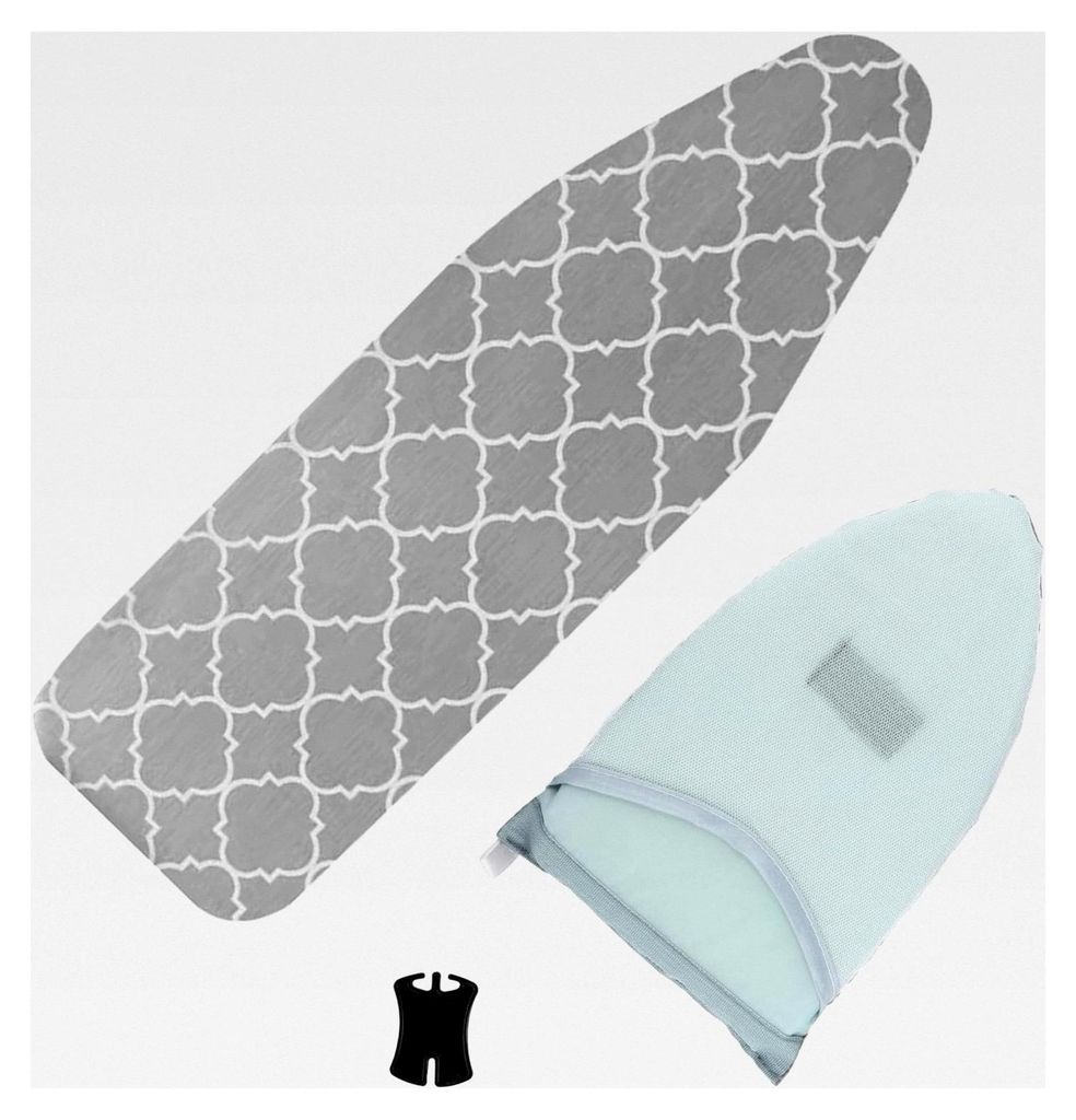 2er-Set Bügelbrettbezug und Dampfbügelehandschuh, Hitzereflektierender Elastischer Bügelbrettüberzug mit Fingerloop, für Dampfbügeltisch und ...