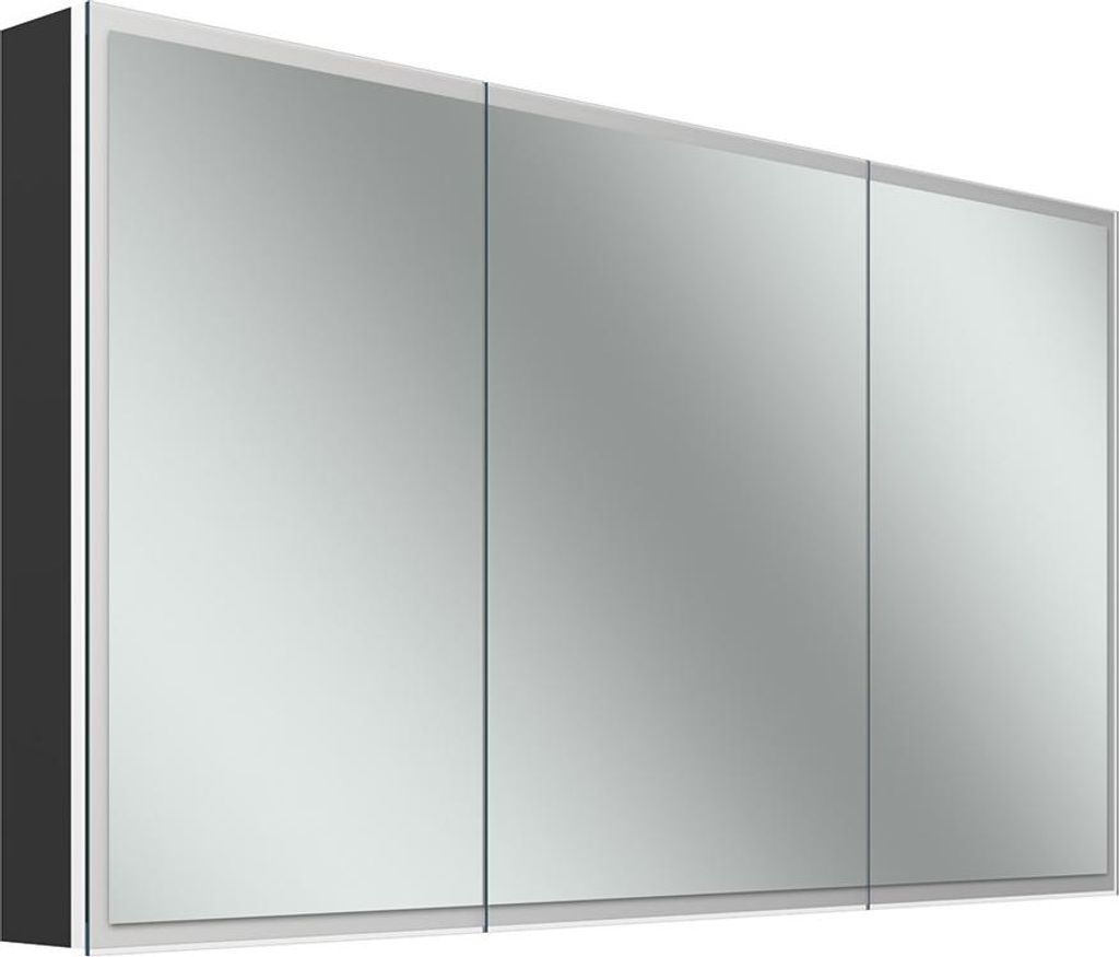 Schneider GLOW D2W Spiegelschrank, 3 Türen 40/50/40cm, 1313x136x736mm, rundum Beleuchtung, Dim2Warm, 218.131.02.44