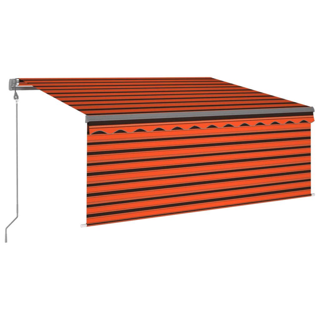 vidaXL Markise Automatisch Einziehbar mit Volant 3x2,5m Orange & Braun