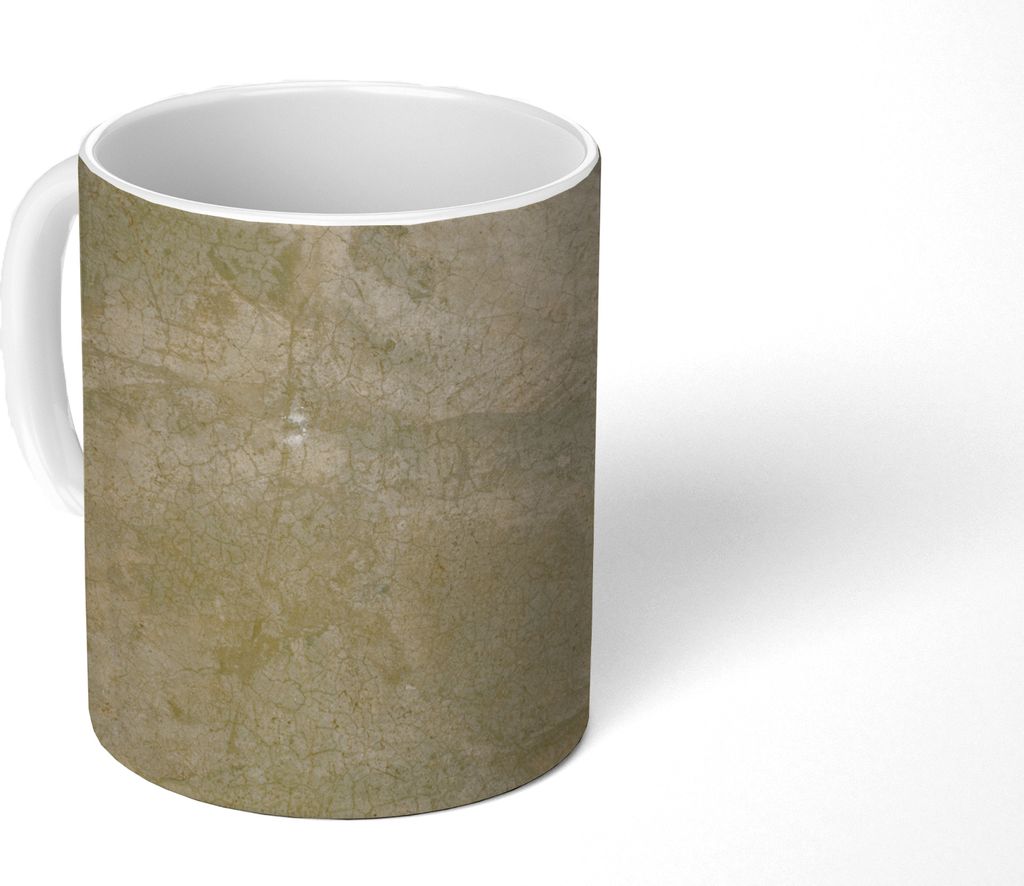 MuchoWow Tasse Kaffeetasse Kaffeebecher 350 ml Wand - Beige - Stein - Beton Teetasse - Fototasse - Becher - Keramikbecher - Teebecher - Kaffeetas...