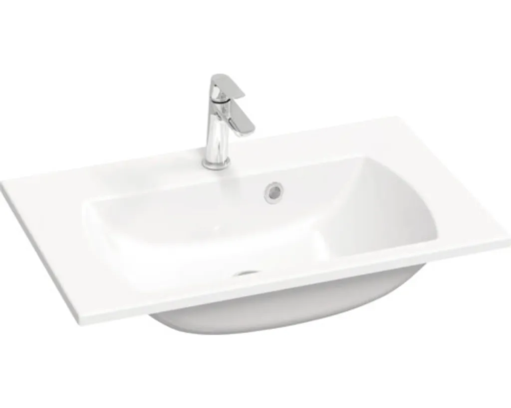 Vasque à poser RAVAK Classic II 70cm en Marbre de Synthèse Blanc
