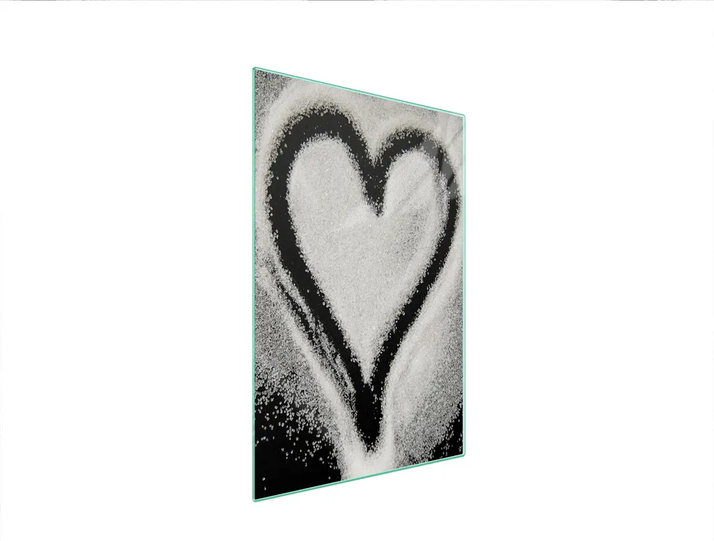 Tagliere in Vetro 35x52 Cuore - Proteggi Piano Cottura Elegante