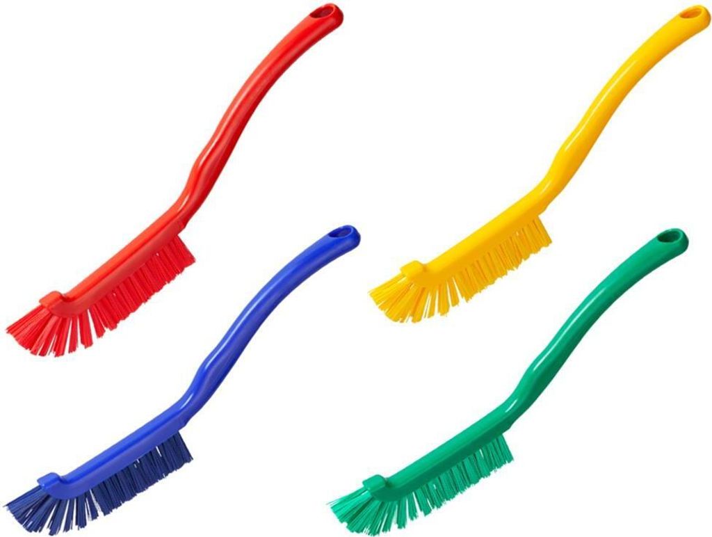 4er Set Fugenreinigungsbürsten - Effektive Bürste für Küche, Bad & Dusche in Rot, Grün, Gelb, Blau