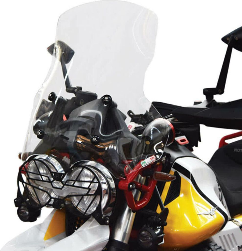 ISOTTA Hohe Windschutzscheibe Austauschbar Leicht Rauch 525x510mm für MOTO GUZZI v 85 tt