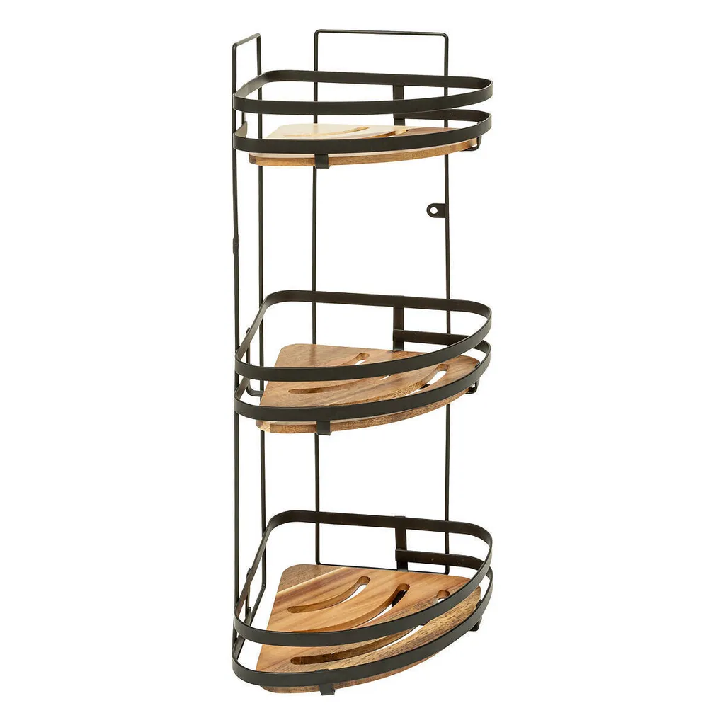 Mensola Doccia Angolare Legno Acacia Blackacia 5five 3 Livelli