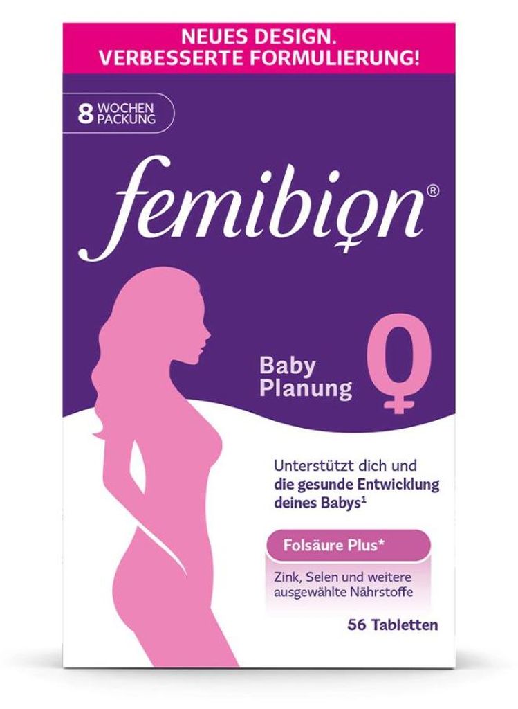 Femibion 0 Babyplanung Folsäure + Metafolin Tabletten, 56 Produktbild 