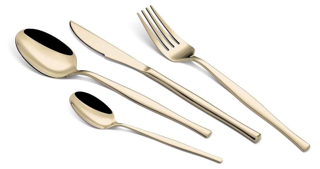 Besteckset 24-teilig Poliert Champagne | Hochwertig, Elegant und Geschenkbereit