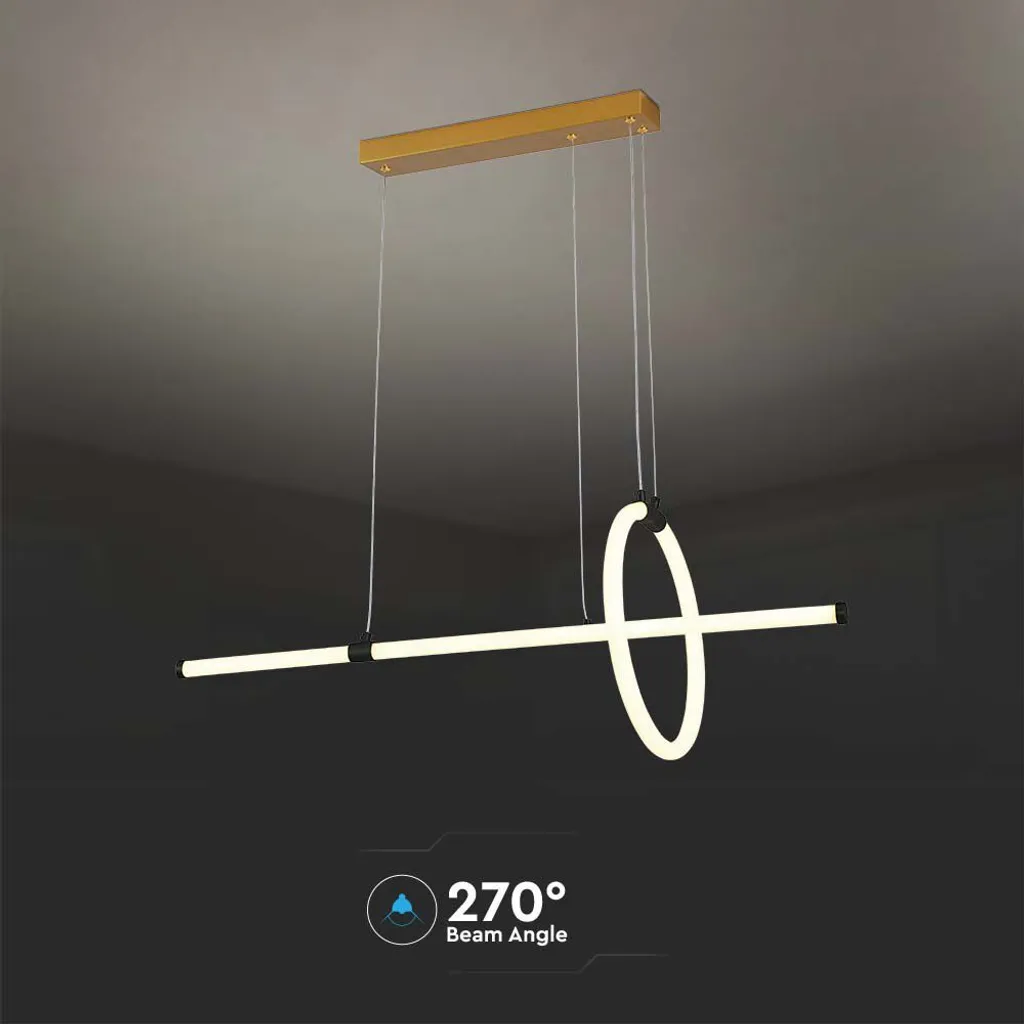 Luminaire LED noir 3000K géométrique avec éclairage blanc chaud doux - 3
