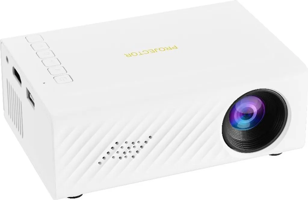 Mini Projecteur 1080P INF Blanc avec Connectivité USB HDMI et Carte TF