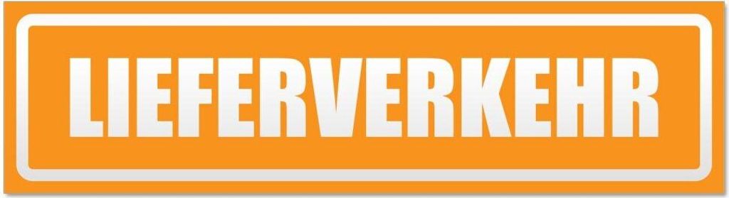 Kiwistar Lieferverkehr invertiert Magnetschild Schild magnetisch - 45cm Orange - Magnetfolie für Auto PKW Kfz