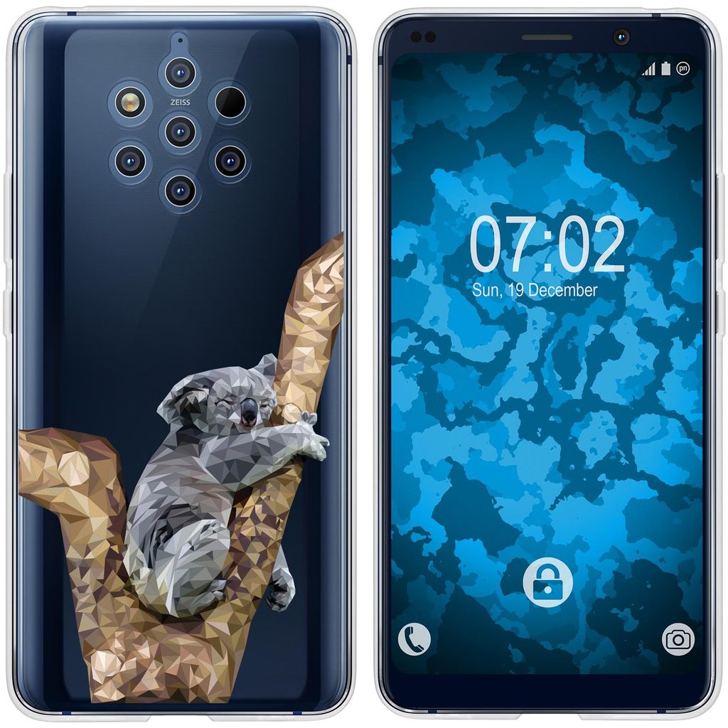 PhoneNatic Case kompatibel mit Nokia 9 PureView Silikon-Hülle Vektor Tiere Koala M9
