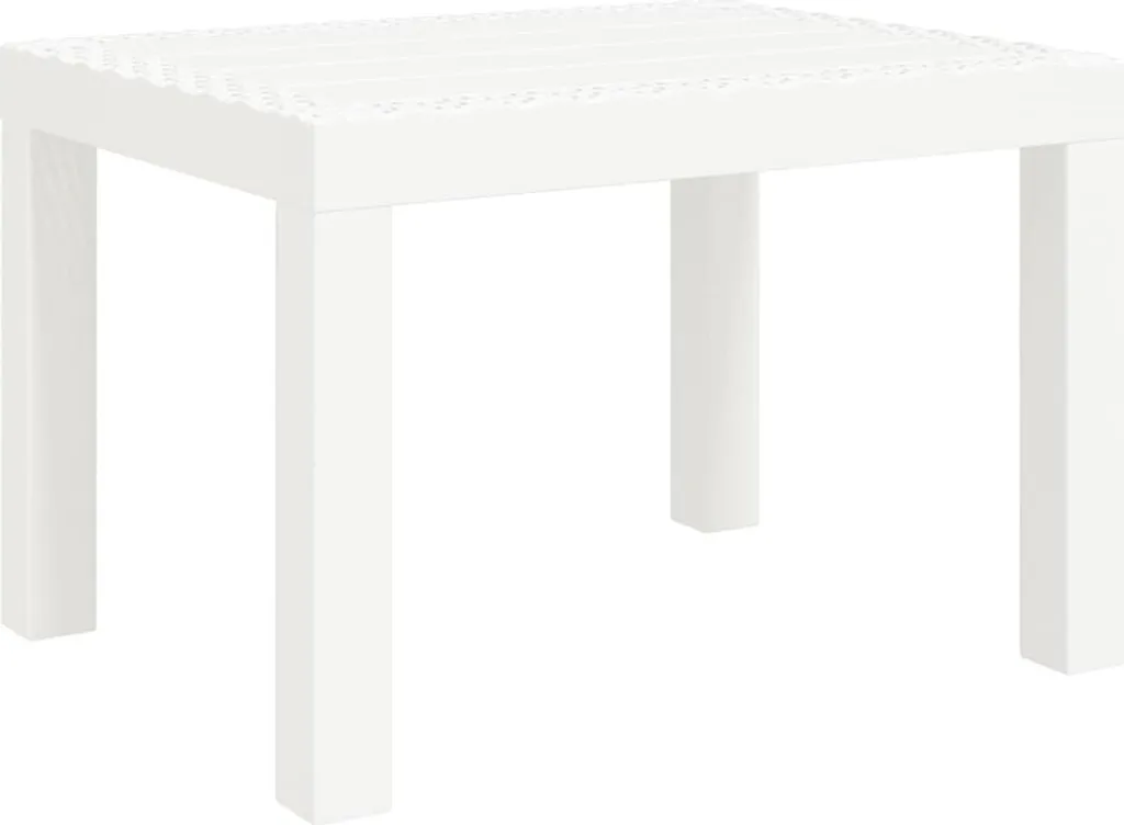 Tavolo da giardino bianco 59x47x40 cm PP