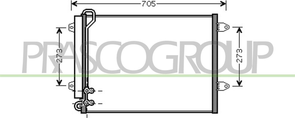 PRASCO VG054C001 - OE 3C0820411C Klimakondensator mit Trockner für Passat (3C), Passat (365, 362), Passat CC (357)
