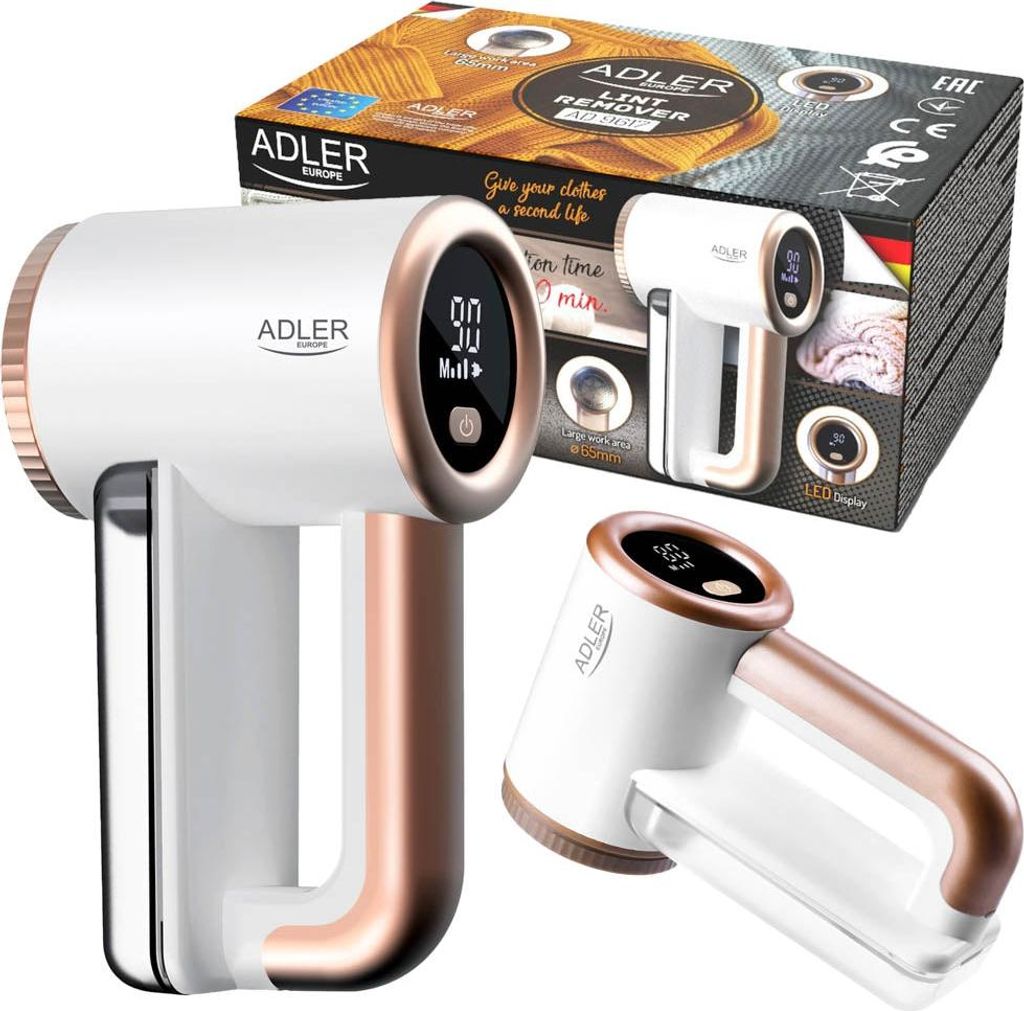 Adler | Lint remover | AD 9617 | White/Gold | Rechargeable Produktbild 