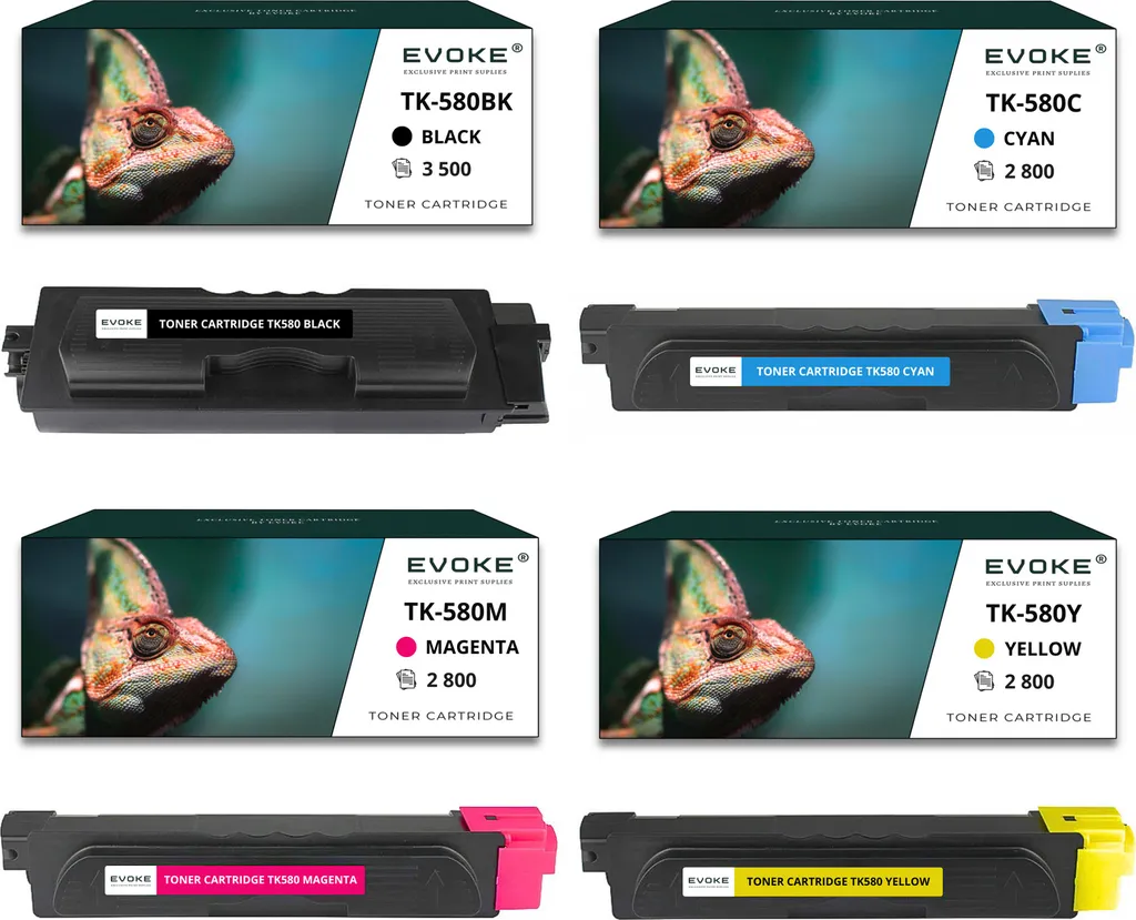 Kit Risparmio 4 Toner TK580 Kyocera Compatibili - Alta Qualità CMYK