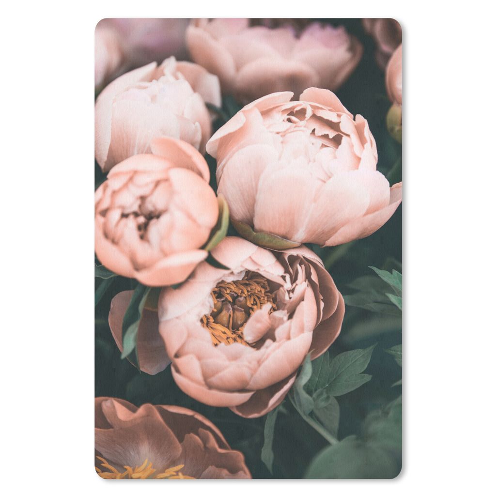 MuchoWow Mauspad Mousepad Blumen - Rosa - Natur - Pflanzen 18x27 cm - Mousepads - Maus Mat - Pad - Mausunterlage
