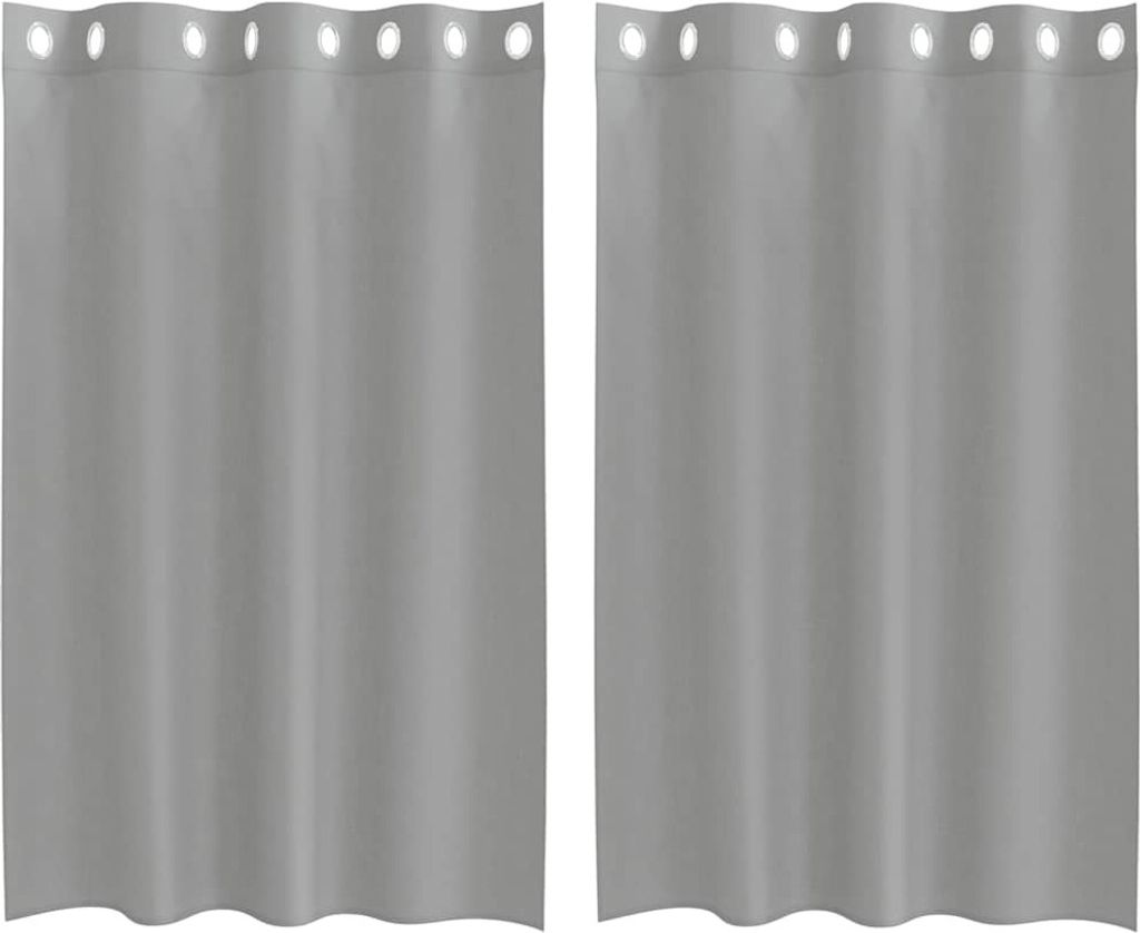 Voile Vorhänge mit Ösen 2 Stk. Hellgrau 140x175 cm