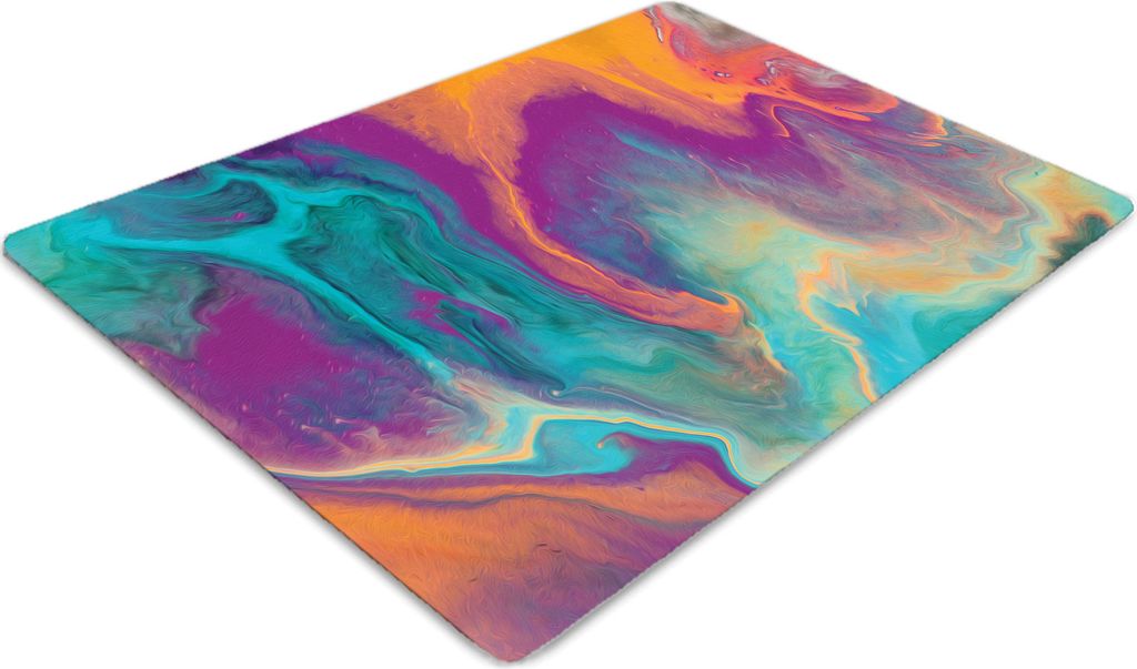 Stuhlunterlage Bürostuhlunterlage 120 cm x 90 cm Bodenmatte Bürostuhlunterlage - Regenbogenwellen