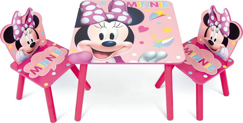 Kinder Holztisch + 2 Stühle MINNIE MOUSE, WD13978 Produktbild 