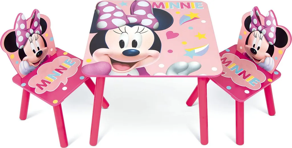 Coin dessin enfant Disney Minnie : Table et chaises pour activités créatives