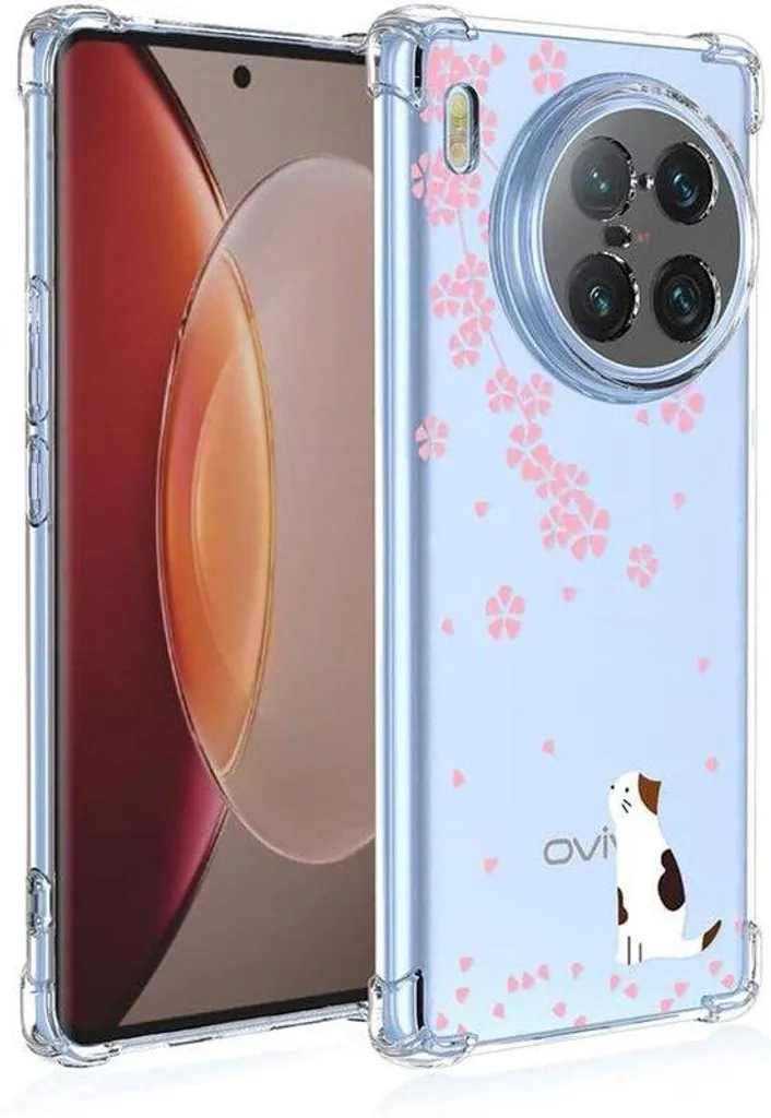 Coque Anti-Rayures Vivo X90 Pro - Silicone Flexible Motif Chat Sakura