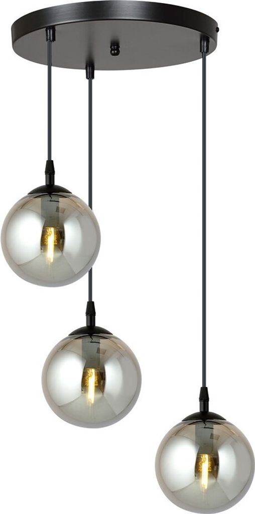 Lampadario Emibig 3xE14 40W COSMO 3 NERO GRAFITE PREMIUM Immagine del prodotto 