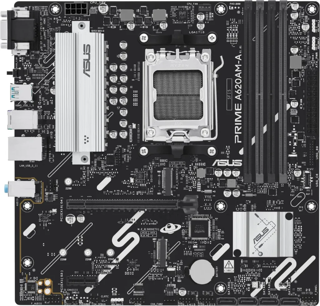 ASUS Prime A620M-A-CSM avec Slot M.2 PCIe 4.0 et Support Mémoire DDR5