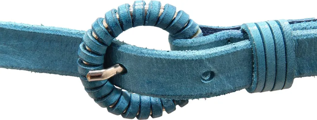 Cintura Sottile Orciani Donna M1884 - Pelle Azzurra Effetto Vintage